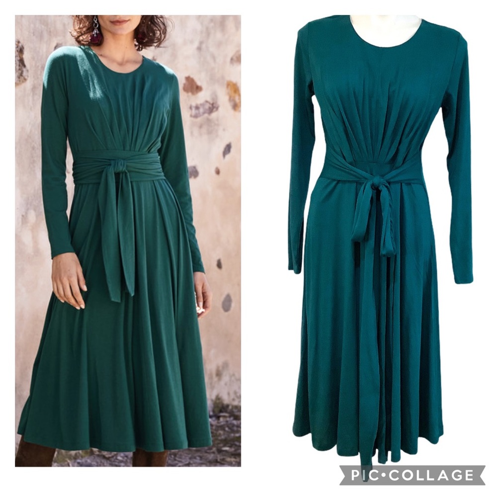 Peruvian Connection Green Celeste Dress Size M